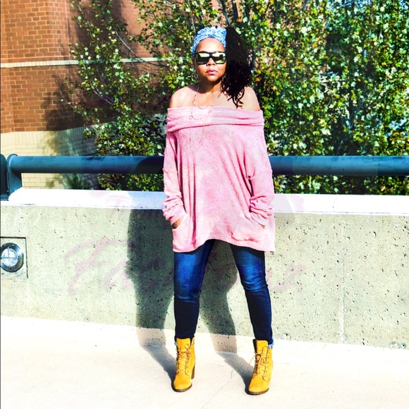 Cowl Neck Sweater- FADED CORAL - Picture 5 of 8